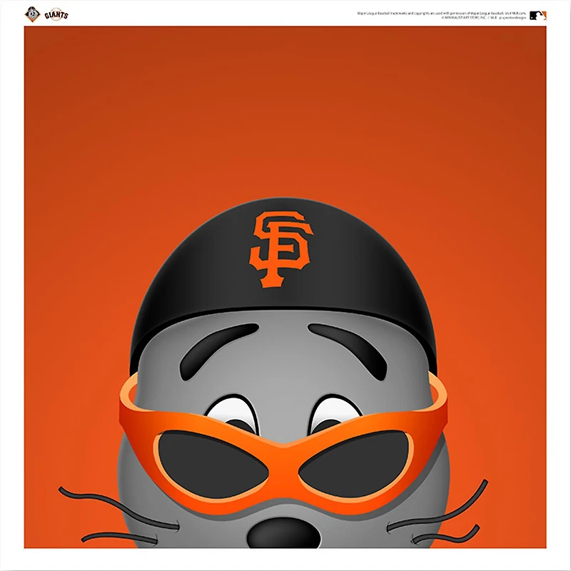 Lou Seal San Francisco Giants 12'' x 12'' Minimalist Mascot Poster Print
