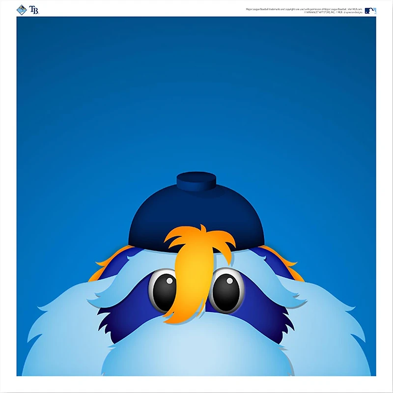 RAYMOND Tampa Bay Rays 12'' x 12'' Minimalist Mascot Poster Print
