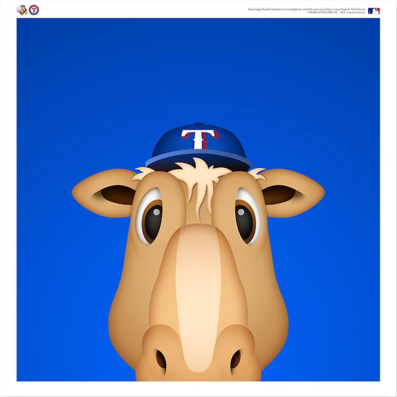 Ranger Captain Texas Rangers 12'' x 12'' Minimalist Mascot Poster Print