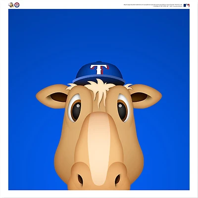 Ranger Captain Texas Rangers 12'' x 12'' Minimalist Mascot Poster Print
