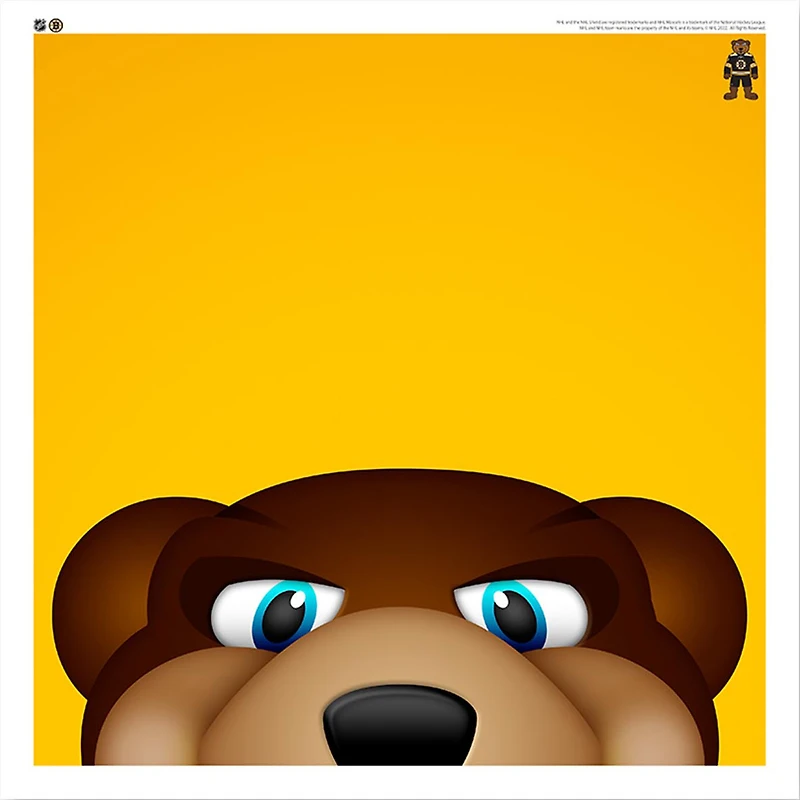 Blades Boston Bruins 12'' x 12'' Minimalist Mascot Poster Print