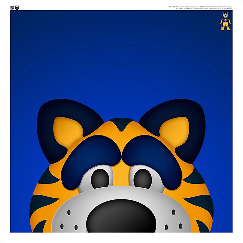 Sabretooth Buffalo Sabres 12'' x 12'' Minimalist Mascot Poster Print