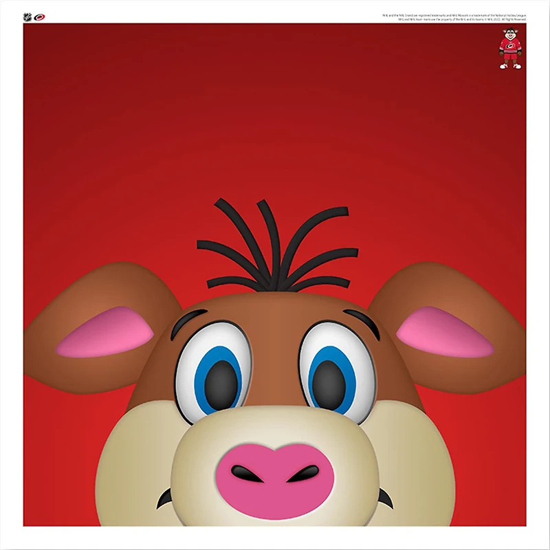 Stormy Carolina Hurricanes 12'' x 12'' Minimalist Mascot Poster Print