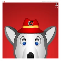 Harvey The Hound Calgary Flames 12'' x 12'' Minimalist Mascot Poster Print