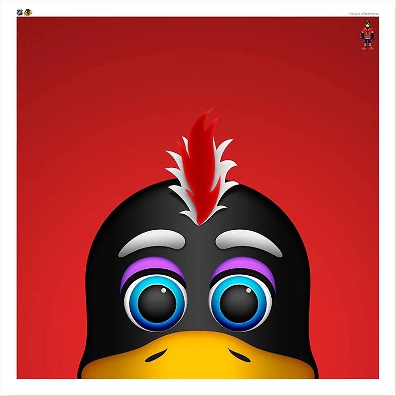 TOMMYHAWK Chicago Blackhawks 12'' x 12'' Minimalist Mascot Poster Print