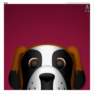 Bernie the St. Bernard Colorado Avalanche 12'' x 12'' Minimalist Mascot Poster Print