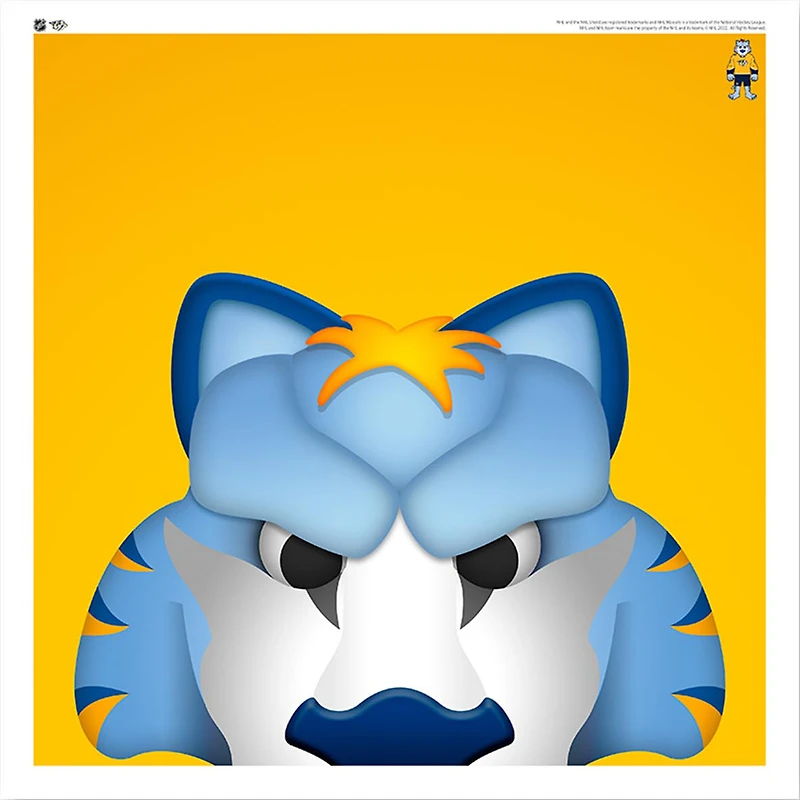 Gnash Nashville Predators 12'' x 12'' Minimalist Mascot Poster Print