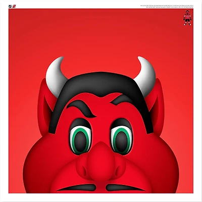 NJ Devil New Jersey Devils 12'' x 12'' Minimalist Mascot Poster Print