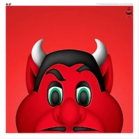 NJ Devil New Jersey Devils 12'' x 12'' Minimalist Mascot Poster Print