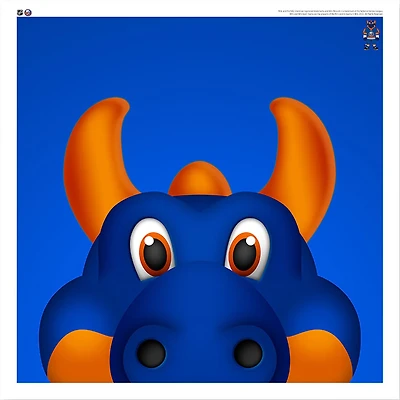 Sparky the Dragon New York Islanders 12'' x 12'' Minimalist Mascot Poster Print