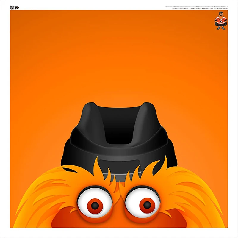 Gritty Philadelphia Flyers 12'' x 12'' Minimalist Mascot Poster Print