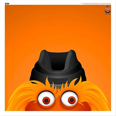 Gritty Philadelphia Flyers 12'' x 12'' Minimalist Mascot Poster Print