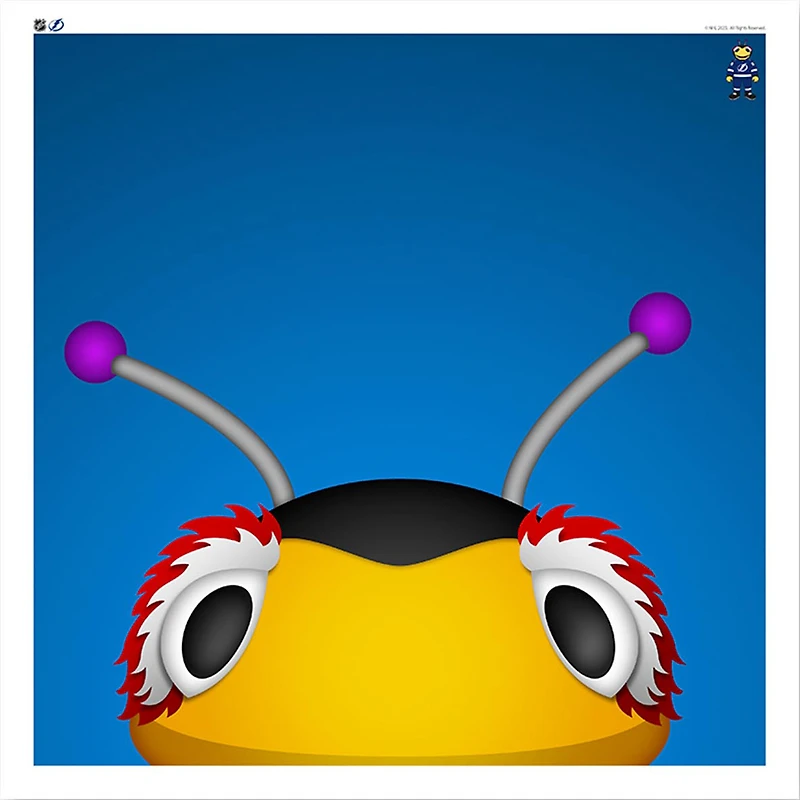 Thunderbug Tampa Bay Lightning 12'' x 12'' Minimalist Mascot Poster Print