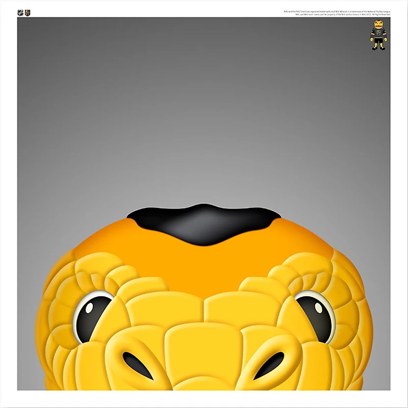 Chance The Gila Monster Vegas Golden Knights 12'' x 12'' Minimalist Mascot Poster Print