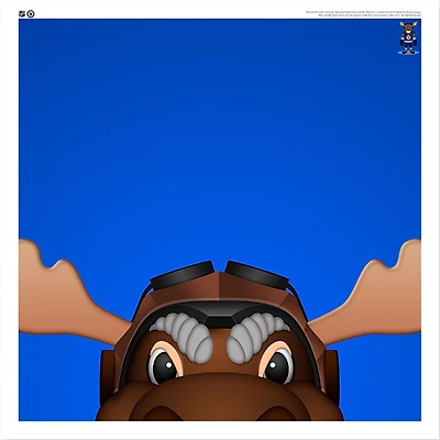 Mick E. Moose Winnipeg Jets 12'' x 12'' Minimalist Mascot Poster Print