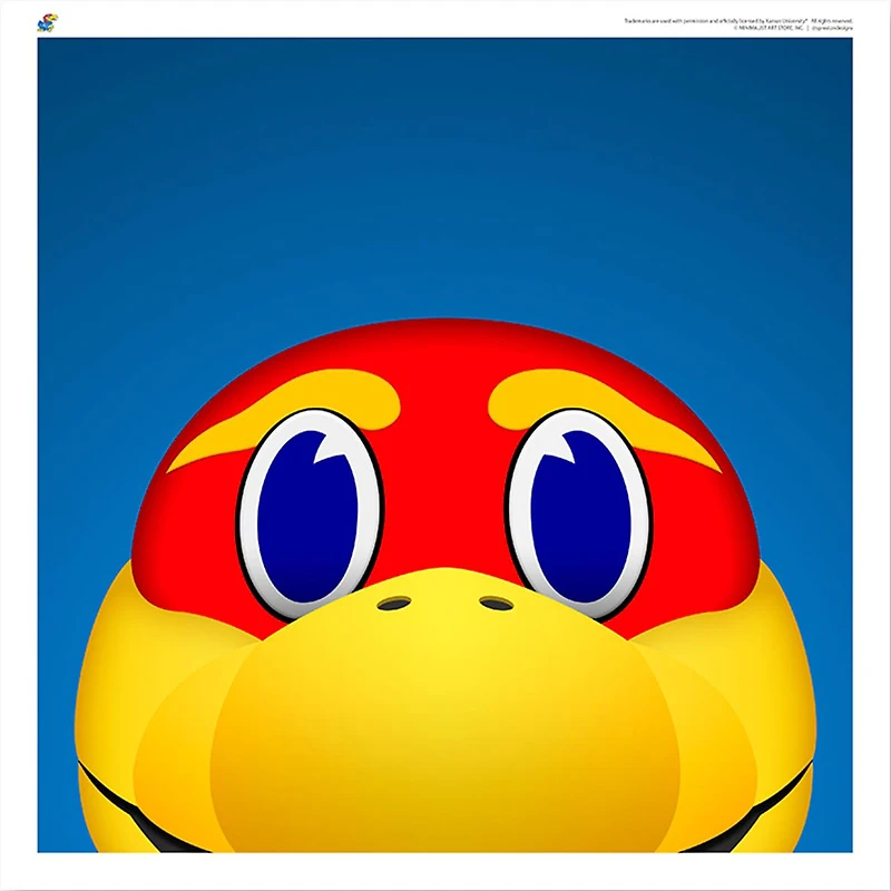 Big Jay Kansas Jayhawks 12'' x 12'' Minimalist Mascot Poster Print