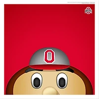 Brutus Buckeye Ohio State Buckeyes 12'' x 12'' Minimalist Mascot Poster Print