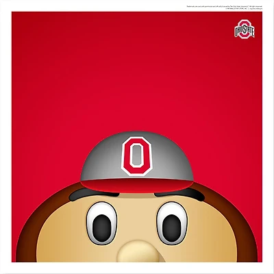 Brutus Buckeye Ohio State Buckeyes 12'' x 12'' Minimalist Mascot Poster Print