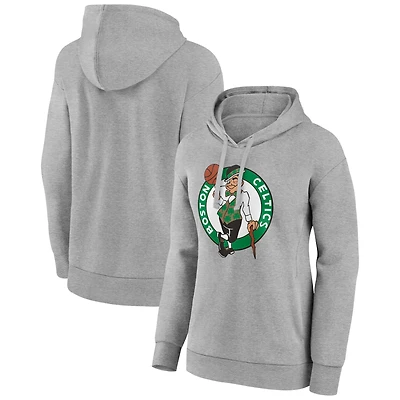 Women's Gray Boston Celtics Primary Logo Pullover Hoodie