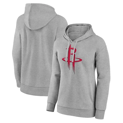 Women's Gray Houston Rockets Primary Logo Pullover Hoodie