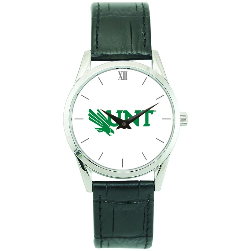 Unisex Silver North Texas Mean Green Stainless Steel Wristwatch