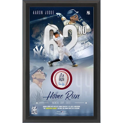 Fanatics Authentic Aaron Judge New York Yankees American League Home Run Record Autographed Logo Baseball Shadowbox Collage