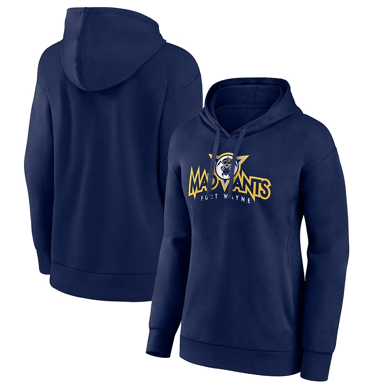 Women's Navy Fort Wayne Mad Ants Team Primary Logo Pullover Hoodie