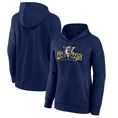Women's Navy Fort Wayne Mad Ants Team Primary Logo Pullover Hoodie