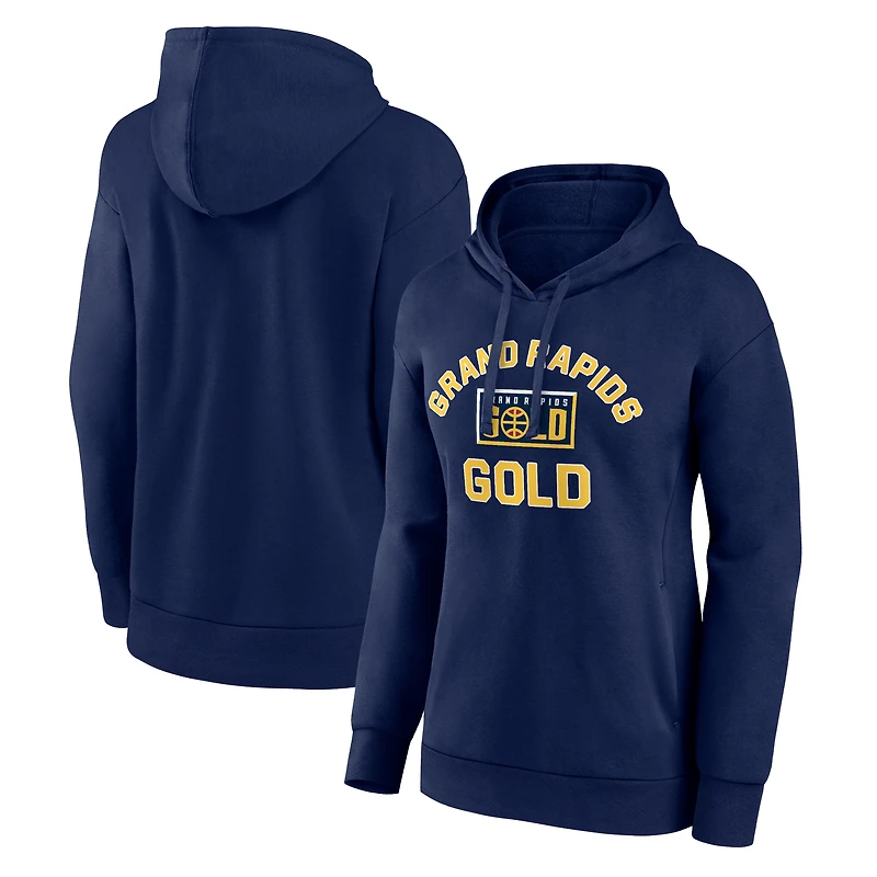 Women's Navy Grand Rapids Gold Overtime Pullover Hoodie