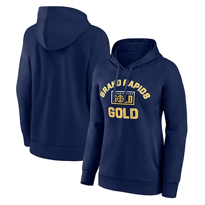 Women's Navy Grand Rapids Gold Overtime Pullover Hoodie