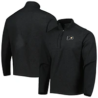 Men's Antigua Heathered Black Philadelphia Flyers Course Quarter-Zip Jacket