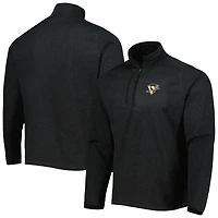 Men's Antigua Heathered Black Pittsburgh Penguins Course Quarter-Zip Jacket