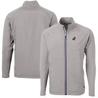 Men's Cutter & Buck Gray Florida Gators Adapt Eco Knit Hybrid Recycled Big & Tall Full-Zip Jacket