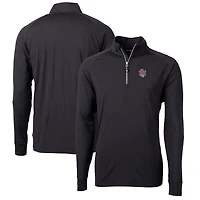 Men's Cutter & Buck Black LSU Tigers Adapt Eco Knit Stretch Recycled Big & Tall Quarter-Zip Pullover Top