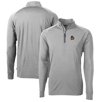Men's Cutter & Buck Gray Oregon State Beavers Adapt Eco Knit Stretch Recycled Big & Tall Quarter-Zip Pullover Top
