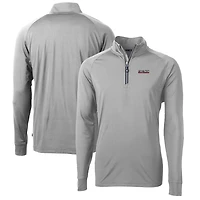 Men's Cutter & Buck Gray Texas Tech Red Raiders Adapt Eco Knit Stretch Recycled Big & Tall Quarter-Zip Pullover Top