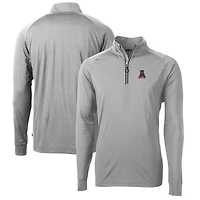 Men's Cutter & Buck Gray Alabama Crimson Tide Adapt Eco Knit Stretch Recycled Big & Tall Quarter-Zip Pullover Top