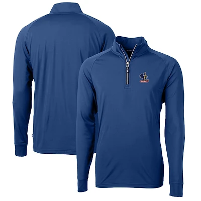 Men's Cutter & Buck Royal Delaware Fightin' Blue Hens Adapt Eco Knit Stretch Recycled Big & Tall Quarter-Zip Pullover Top