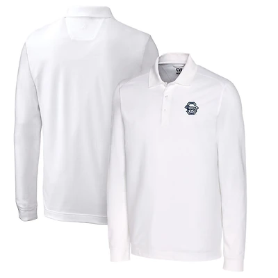 Men's Cutter & Buck White Penn State Nittany Lions Vault Advantage Tri-Blend Pique Big & Tall Long Sleeve Polo