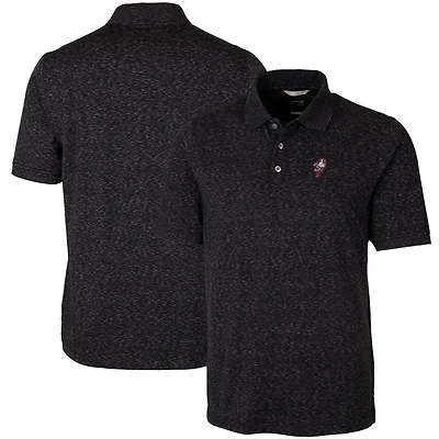 Men's Cutter & Buck Black Ohio State Buckeyes Vault Advantage Tri-Blend Space Dye Big & Tall Polo