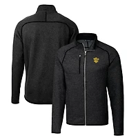 Men's Cutter & Buck Heather Charcoal Missouri Tigers Mainsail Sweater-Knit Big & Tall Full-Zip Jacket
