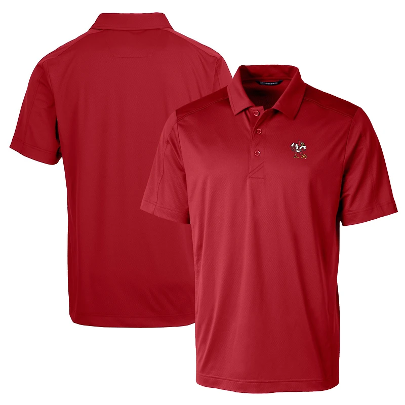 Men's Cutter & Buck Red Louisville Cardinals Team Logo Big & Tall Prospect Textured Stretch Polo