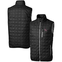 Men's Cutter & Buck Black Clemson Tigers Team Logo Big & Tall Rainier PrimaLoft Eco Insulated Full-Zip Puffer Vest