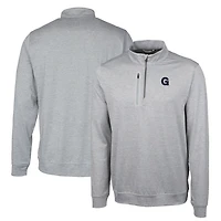 Men's Cutter & Buck Gray Gonzaga Bulldogs Vault Big & Tall Stealth Quarter-Zip Pullover Top