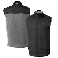 Men's Cutter & Buck Black Arkansas Razorbacks Vault Big & Tall Stealth Hybrid Windbreaker Full-Zip Vest