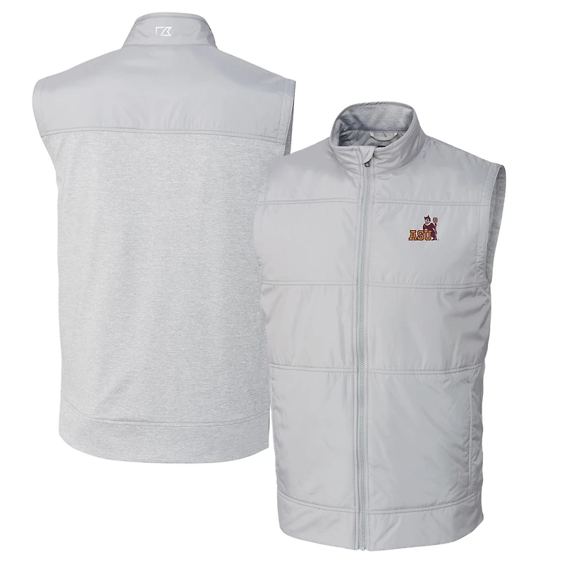 Men's Cutter & Buck Gray Arizona State Sun Devils Vault Big & Tall Stealth Hybrid Windbreaker Full-Zip Vest