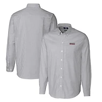 Men's Cutter & Buck Charcoal Texas Tech Red Raiders Vault Big & Tall Oxford Stripe Long Sleeve Button-Down Shirt