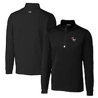 Men's Cutter & Buck Black NC State Wolfpack Big & Tall Traverse Stretch Quarter-Zip Pullover Top