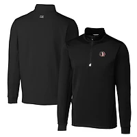 Men's Cutter & Buck Black Florida State Seminoles Big & Tall Traverse Stretch Quarter-Zip Pullover Top