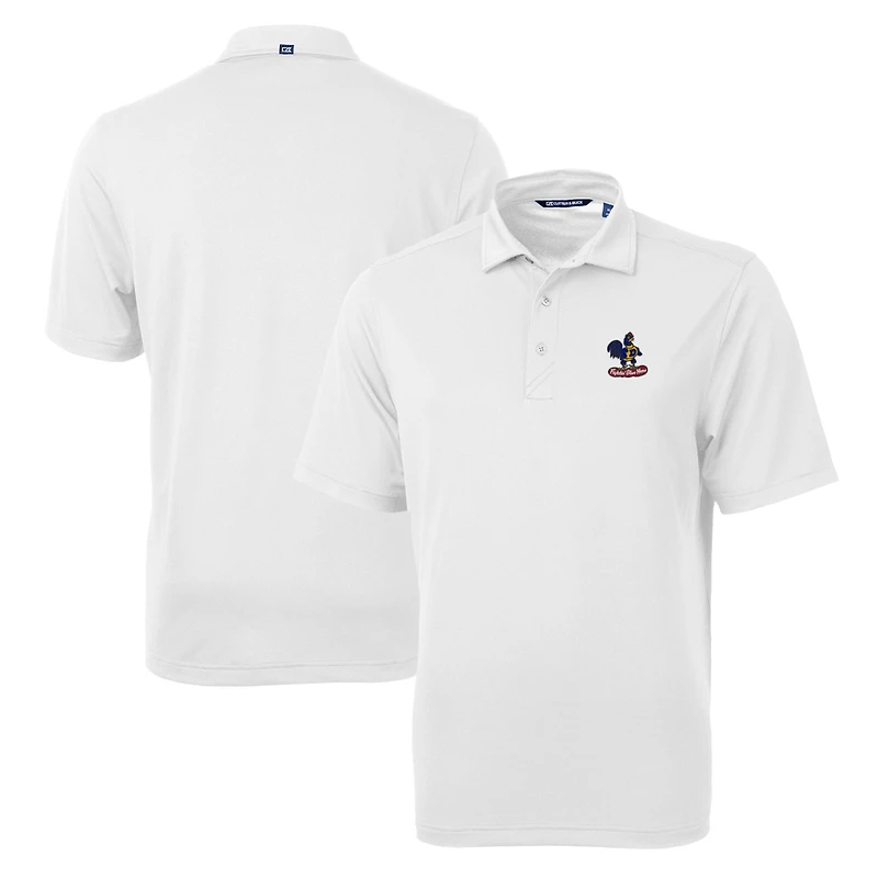 Men's Cutter & Buck White Delaware Fightin' Blue Hens Team Big & Tall Virtue Eco Pique Recycled Polo